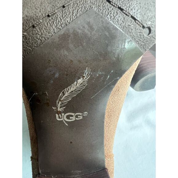 UGG Analise Lace Up Shearling Ankle‎ Booties Size 10 Chestnut - Picture 10 of 15